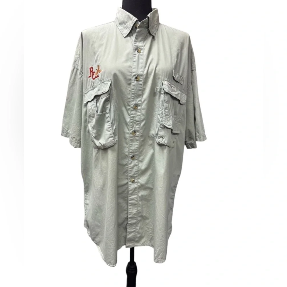 Hook&Tackle High Tech Fishing Gear Men's Short Sleeve Button Down Shirt size XL - Picture 2 of 12